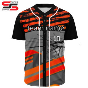 Camiseta de béisbol de alta calidad sublimada con logotipo bordado en twill - Product Image 1