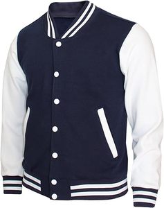 College Varsity Jacket Winter High Street Transpirable Secado rápido Vintage Forro de lana XL Tamaño Tela de punto rellena de fibra de poliéster - Product Image 1