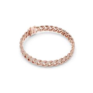 Bracelet cubain en diamant de laboratoire 4,997 CT, taille brillant ronde VVS-VS EF, or 10KT, 14KT, 18KT et argent 925, rose, jaune - Product Image 5