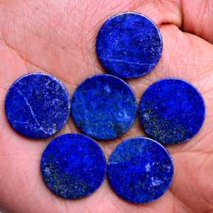 Piedras preciosas naturales de lapislázuli 100% de la mejor calidad 3A +, gemas y piedras genuinas con forma de disco redondo suelto para uso en joyería a granel - Product Image 5