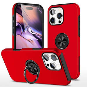 เคส iPhone 16 Pro 6.3 ลายเพ้นท์สีน้ำมัน พร้อมขาตั้งแม่เหล็กแบบแบน สีแดง - Product Image 1