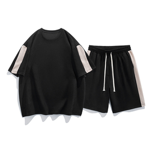 Verano chándal streetwear estilo personalizado color hombres corriendo pantalones cortos conjunto mejor calidad venta en línea - Product Image 4