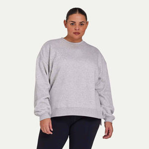 Sweat-shirt surdimensionné en polaire de qualité pour femmes OEM Life Size Logo personnalisé Hooded Crewneck pour l'hiver avec petit quantité minimale de commande - Product Image 3
