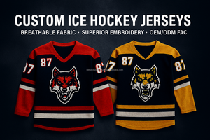 Vente chaude Professionnel Brodé Sublimé Maillot De Hockey Sur Glace Logo D'équipe Personnalisé Couleurs Personnalisées Style Rétro Tendance Hockey Sur Glace - Product Image 2