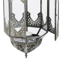 Lanterne marocaine moderne en fer et verre, faite à la main, avec motif en relief, pour la maison, l'hôtel, le jardin - Décoration d'éclairage élégante A.K
