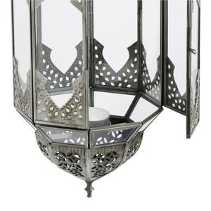 Farol Marroquí Moderno Hecho a Mano de Metal y Vidrio Plateado, Portavelas, Decoración Elegante para el Hogar, Iluminación - Product Image 6