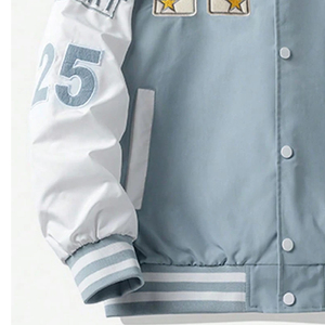 แจ็กเก็ตทีมโรงเรียนสีบล็อกสีกราฟิกมีตัวอักษรออกแบบโลโก้ได้ตามต้องการขนาด - Product Image 6