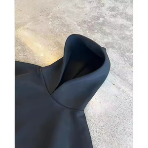 Venta al por mayor Premium Heavyweight Hoodies Recortada Capucha Bordado personalizado Oversized Blank Recortada Sudadera con capucha para los hombres - Product Image 6