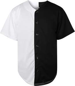 Maillot de baseball à rayures boutonnées, col en V, manches courtes, uniforme d'équipe, sublimation, vêtements de sport vierges - Product Image 6