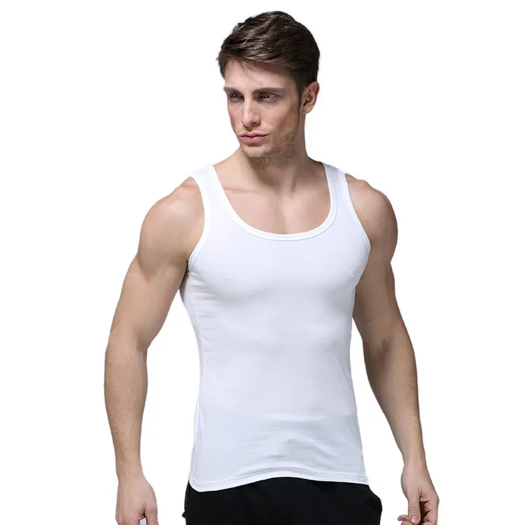 Camisetas sin mangas transpirables de alta calidad para hombre, camiseta sin mangas con logotipo de impresión personalizada para gimnasio, venta al por mayor