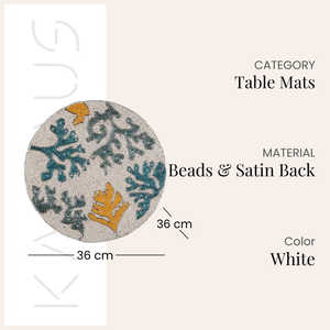 Set de table en lin perlé fait main, motif corail, broderie florale vintage, antidérapant, pour la maison, la cuisine, l'extérieur, luxe traditionnel - Product Image 5