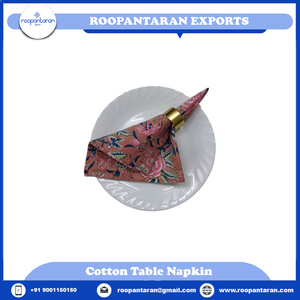 Nouveauté tendance : Serviettes de table en coton 100% imprimées à la main, fabriquées en usine, en vente à prix réduit - Product Image 4