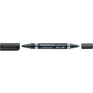 Crayon marqueur permanent noir STAEDTLER Lumocolor Duo 348 B, tailles 0,6 et 1,5-4 mm - Product Image 1