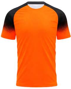 Custom Orange And Black Football Jersey With Shorts Breathable Polyester Soccer Uniform For Training Match Team Wear Pro Fit <b>Set</b> - Product Image 2