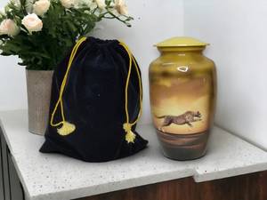 โกศเผาศพสำหรับงานศพของมนุษย์พิมพ์ลายเสือดาวโกศไม่ซ้ำใครสำหรับขี้เถ้าของมนุษย์บรรจุได้ถึง200ปอนด์ - Product Image 4