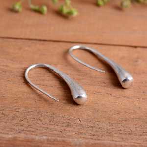 Boucles d'oreilles créoles en argent 925 faites à la main, minimalistes, plaquées or, bijoux de mariage |   Vente en gros - Product Image 3