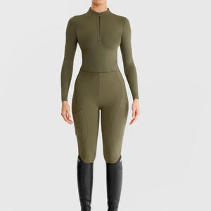 Camisa ecuestre de alta calidad Baselayer Top 4 Way Stretch Fit Camisas de manga completa Show Fabricación de ropa de equitación personalizada - Product Image 3