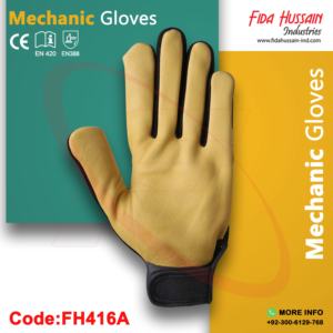 Guantes mecánicos de calidad estándar reconocidos Guantes de cuero de piel de cabra transpirables de Pakistán Absorción de impacto Seguridad Handschuhe - Product Image 3