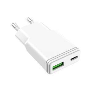 Caricabatterie Ultra Sottile a 2 Porte Gan PD 20W per <span class=keywords><strong>iPhone</strong></span> Samsung, Adattatore Portatile per Ricarica Rapida, <span class=keywords><strong>Caricatore</strong></span> da Muro Tipo <span class=keywords><strong>C</strong></span> per Dispositivi Mobili - Product Image 1