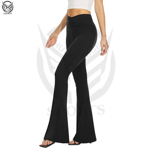 OEM, dernières tendances, vente chaude, matière de qualité supérieure, vêtements de mode, vêtements personnalisés, pantalon évasé extensible de bonne qualité pour femmes. - Product Image 6
