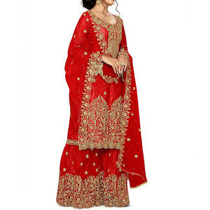 ผ้าชอลวาร์คามีซผ้าไหมปักลายสำหรับงานปาร์ตี้ทางการและอินเดียล่าสุดมีสไตล์ - Product Image 2