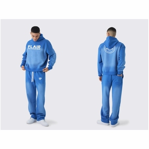 Sweat à capuche pull en coton biologique 100% pour hommes Sweat-shirt perlé à motif solide épais et surdimensionné Streetwear de haute qualité - Product Image 1