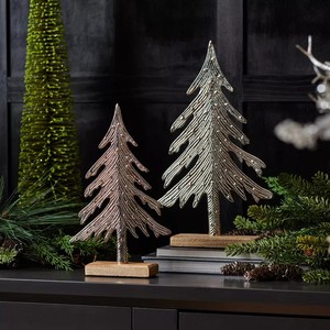 Sapin de Noël en métal de la meilleure qualité avec base en bois pour la décoration de Noël à bas prix - Product Image 2