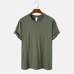 เสื้อยืดคอกลมแขนสั้นสำหรับผู้ชาย, เสื้อยืดคอกลมผ้าฝ้าย100% ธรรมดาคอกลมแขนสั้นโอเวอร์ไซส์พิมพ์ลายเรียบง่าย - Product Image 1