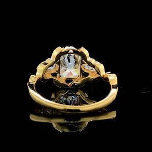 2.40Ct Radiant Cut Moissanite Aniversario Anillo unisex Vintage Oro amarillo Pave Ajuste Trendy 925 Sterling Silver - Product Image 5