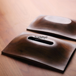 กล่องใส่กระดาษทิชชูไม้ทำมือ พร้อมที่วาง ดีไซน์ลายดอกไม้สลัก งานพรีเมียม ตกแต่งบ้านสไตล์ทันสมัย สำหรับห้องนั่งเล่น Tradebyd - Product Image 6