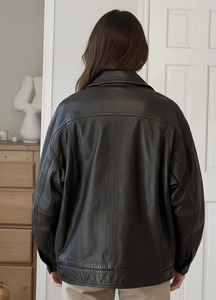 Blouson aviateur en cuir surdimensionné tissé écologique léger coupe-vent femmes automne/hiver/printemps Streetwear MS-JS-0088 - Product Image 6