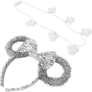 ชุดของขวัญเครื่องประดับวันหยุดสำหรับเด็ก ชุดที่คาดผมมินนี่คริสต์มาสและสร้อยคอเรืองแสง ของแท้จากโรงงาน - Product Image 1