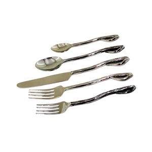 Vente en gros de couverts en acier inoxydable réutilisables avec logo couleur personnalisé de luxe, ensemble de couverts pour fêtes d'affaires pour les mariages - Product Image 4
