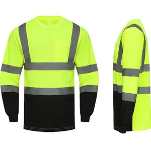 Camisa de manga larga de seguridad reflectante de alta visibilidad fluorescente Ropa de trabajo de construcción de algodón 100% de secado rápido - Product Image 6