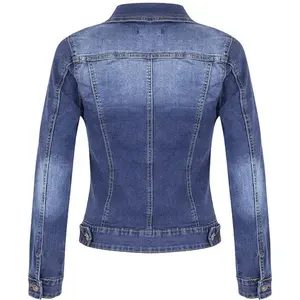 Veste en jean matelassée décontractée sur mesure pour femmes, respirante, tendance, coupe ajustée, régulière, durable - Product Image 3