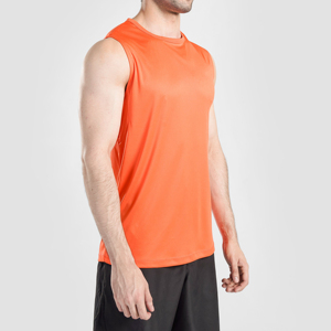 Camiseta sin mangas de entrenamiento de gimnasio para hombre, camiseta sin mangas de entrenamiento de fitness con logotipo personalizado al por mayor, tejido de punto transpirable - Product Image 3