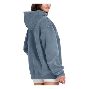 Sudadera con Capucha Extra Grande de Poliéster/Algodón Lavada al Ácido, Sudadera de Felpa Gruesa Vintage Unisex para Calle, Invierno - Product Image 4