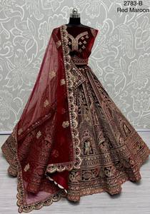 Atractivo diseñador bordado Bridal Lehenga choli con doble dupatta - Product Image 4