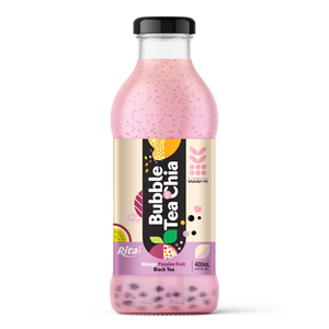 RITA Bubble Tea avec Chia Bouteille en verre de 400ml à saveur de fruit de dragon framboise Fabricant OEM ODM de haute qualité Fournisseur du Vietnam - Product Image 3