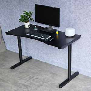TaUP GD68056 Ergonomic Gaming Desk Natural Wood with <b>Iron</b> Legs Carbon Surface Adjustable Height for Home Office or Bedroom - Product Image 2