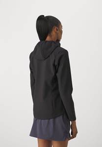 Veste Bornberg à capuche pour femmes noires à logo personnalisé de qualité supérieure Veste softshell à manches longues et coupe-vent pour la course à pied Vestes d'extérieur à prix d'usine - Product Image 2