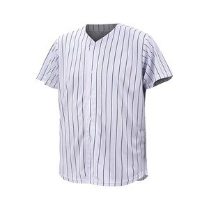 Camiseta de béisbol estampada sólida clásica personalizable con cuello en V manga corta hombres mujeres-Ropa deportiva transpirable de secado rápido - Product Image 1