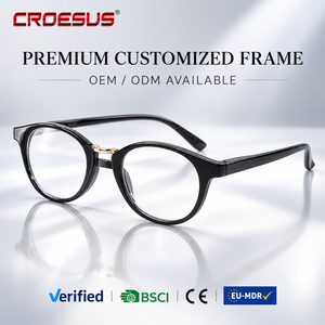Montature per Occhiali Vintage Rotonde in Acetato Nero, Produzione Professionale, Occhiali da Lettura Eleganti per Donna con Logo Personalizzato - Product Image 2