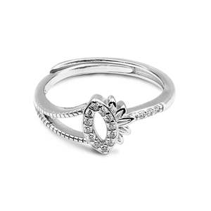 NOVAMART Fine Zarkan Elegant Floral <b>925</b> <b>Silver</b> <b>Ring</b> 18K Rose Gold Romantic Fine Jewelry Emerald Cut Stone Rhodium for Engagement - Product Image 2