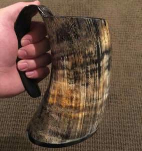 AUTHENTIQUE Meilleure Qualité Eau Naturelle Corne de Buffle Chope Poli Style Animal Viking Sculpture Tasse Bière Décoration - Product Image 5