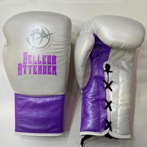 Gants de boxe professionnels de haute qualité avec logo personnalisé avec poignet lacé équipement conçu pour les boxeurs - Product Image 1