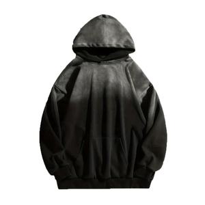 Sudadera con capucha de moda para hombre Capucha ajustable de textura lavada con ácido con bolsillo canguro Hecho en Pakistán - Product Image 1