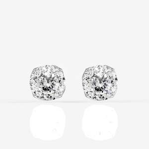Certified Sterling <b>Silver</b> <b>Stud</b> Earrings Portuguese Cut Moissanite Diamond Twisted Unique and Elegant Jewelry - Product Image 4