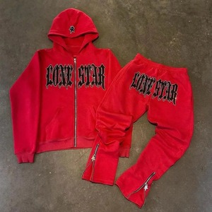 Esthétique Streetwear Homme Set Sweatshirts Y2K Classic Fashion Women Hooded Rhinestones Graphics Rock Vintage Hip Hop Zip Hoodies - Product Image 2