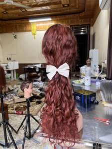 180% densité HD pleine dentelle perruques de cheveux humains pour les femmes noires vague lâche perruque Orange gingembre couleur dentelle fermeture frontale perruque - Product Image 6